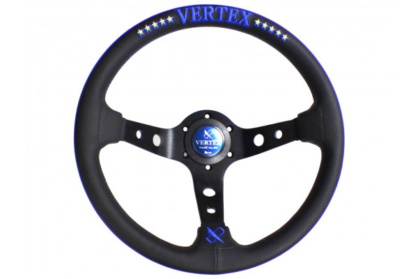 Vertex 10 Star Steering Wheel; Blue; Perforated Leather; 330mm x 90mm Deep